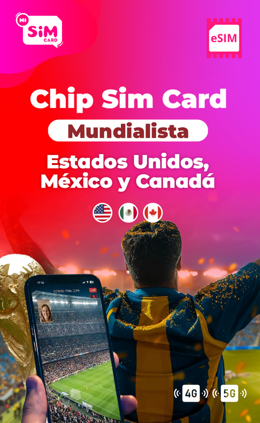 CHIP SIM CARD PARA EL MUNDIAL 2026 DATOS ILIMITADOS